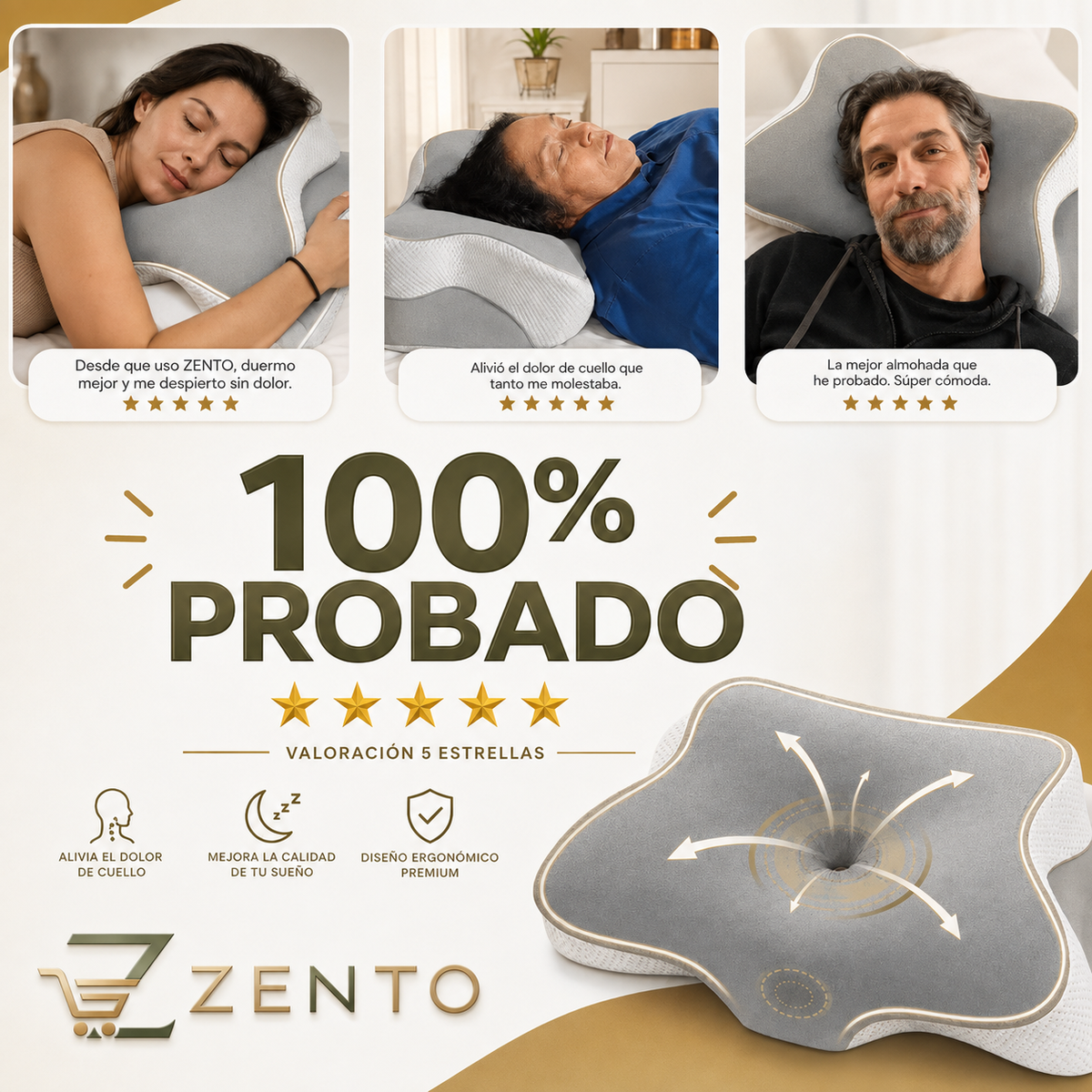 Almohada cervical y Ortopédica - Descansa mejor, despierta mejor