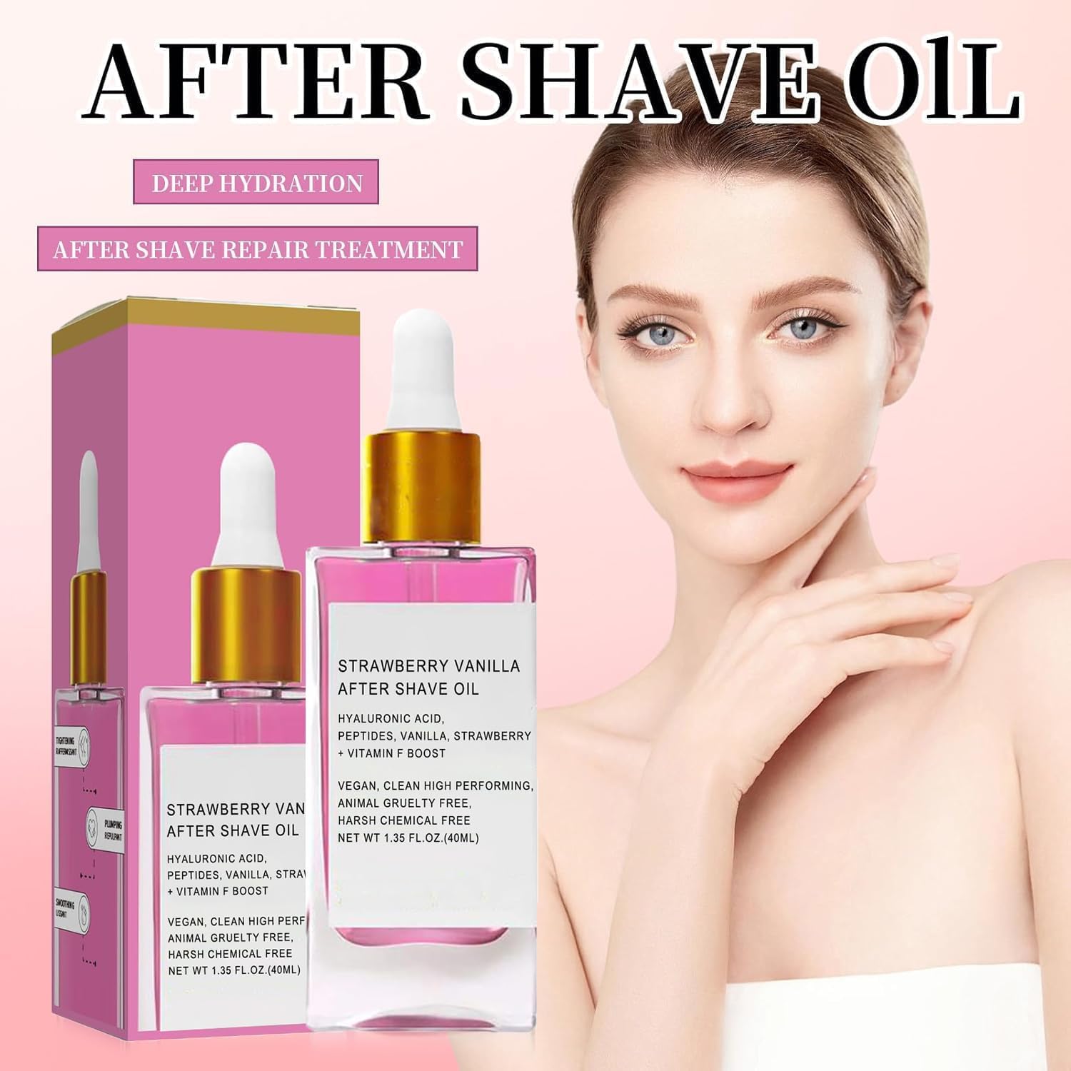 Aceite calmante after shave con fragancia de fresa y vainilla - additional image 4
